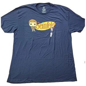 NEW - Pop Tees Men 2XL Black Graphic T Shirt Comedian Seinfeld Show Funko XXL